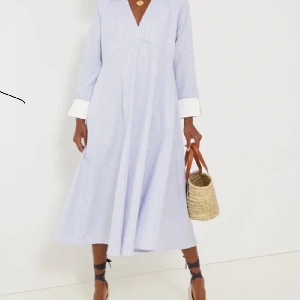 Pomander Place Tuckernuck Blue and White Stripe Cannes Maxi Dress